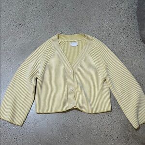 ASOS Yellow Striped Cardigan Sweater